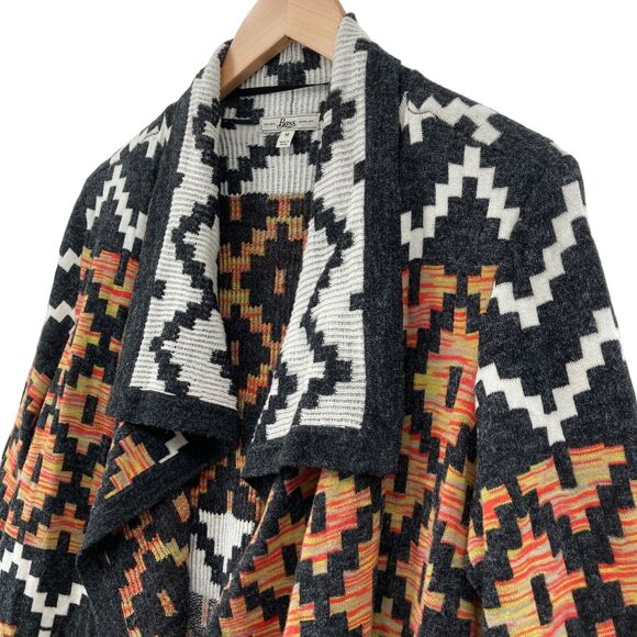 Bass Women's Multicolor Geo Print Long Sleeve Open Front Cardigan Sweater Size M - Picture 10 of 16